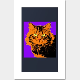 CAT POP ART - VIOLET Posters and Art